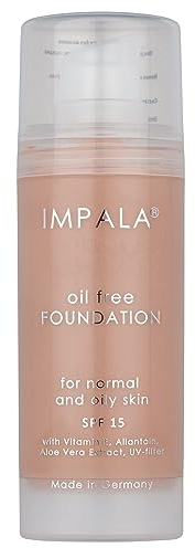 IMPALA | Ölfreie Make-up-Grundierung Farbe Nr. 03 | Seidiger und leuchtender Abschluss | Leichtes, ölfreies Make-up | Mit SPF15 Sonnenschutz, Vitamin E und Aloe-Extrakt | Für alle Hauttypen | 30 ml