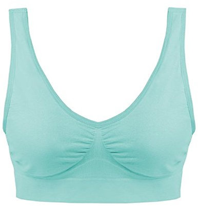 Boolavard Soutien-Gorge Rembourré Sportif Dentelle -Top Sport Bra Blanc, Beige, Noir, Bébé Rose, Violet, Turquoise, Aqua, Rose Cerise (XL 46-48, Aqua)