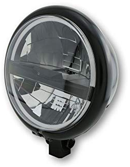 HIGHSIDER Bates Style Typ 5 Motorrad LED-Scheinwerfer 5 3/4 Zoll, E-geprüft (Schwarz)