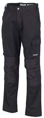 JCB - Mens Work Trousers - Cargo Trouser Men - Essential Workwear Trousers - Black - Size 38