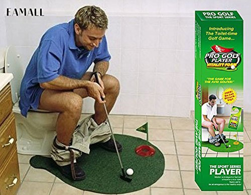 Uteruik Toilet Golf Game Training Potty Putter Putting Mat Golf Game