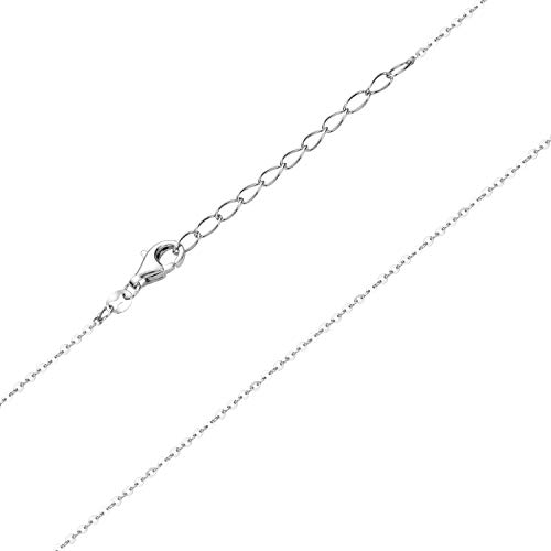 Materia Kinder Kette Mädchen Silber 925 - Ankerkette 1,2mm rhodiniert 36-40cm verstellbar K109