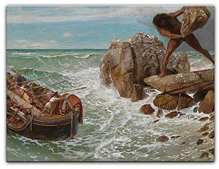 Bilderdepot24 Kunstdruck Poster - Arnold Böcklin Odysseus und Polypheus 60x40 cm ca. A2 - Alte Meister Bild ohne Rahmen