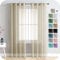 MRTREES Voile Gardinen Vorhang halbtransparent kurz mit Ösen in Leinenoptik Stores Gardinen Schals für Wohnzimmer Schlafzimmer Kinderzimmer Beige 225×140cm (H×B) 2er Set