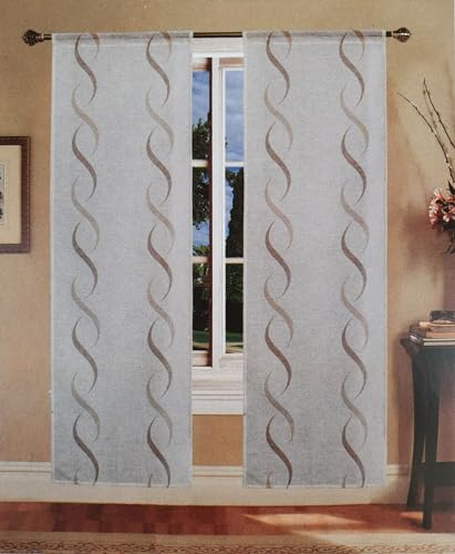 GBiancheria COPPIA TENDE DEBORA 45X150 45X240 PER FINESTRE E PORTEFINESTRE PRONTE DA APPENDERE (45x240, Beige)