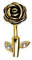 Tata Gisèle Piercing Nombril Banane en Acier Chirurgical 316L et Cristal - Fleur - Rose avec Incrustation de Cristal sur Les Pétales - (Or Doré)