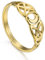 Amaxer Damenring Silber Edelstahl Irish Celtic Moon Ring Verstellbar (Gold)