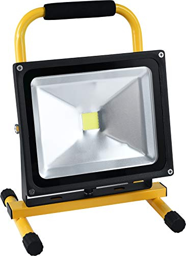 Meister LED-Strahler mit Akku - 30 Watt - Epistar COB-LED-Chips - 1800 Lumen - Auf Standfuß & mit Soft-Tragegriff - IP44 Spritzwasserschutz / Mobiler Baustrahler / Outdoor Arbeitsleuchte / 7490510