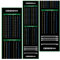 Designa Darts MAT19 Dartmatte, rutschfest, mit Checkout-Design, schmal, grün, 290 x 60 cm