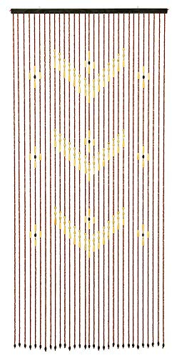 zeitzone Türvorhang Bambus Ibiza Boho Style Perlen Braun 90x200 cm Insektenschutz