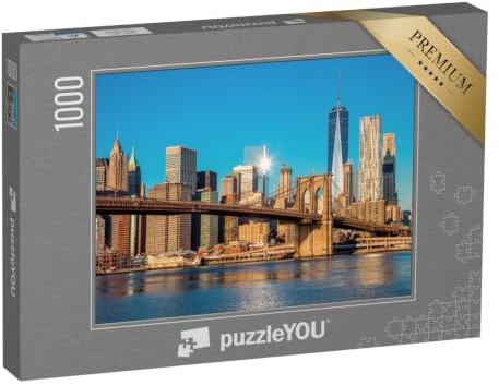 puzzleYOU: Puzzle 1000 Teile „Downtown New York: Brooklin Bridge und Manhattan“ – aus der Puzzle-Kollektion Brücken, Brücken & Brunnen