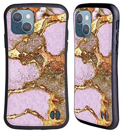 Head Case Designs sous Licence Officielle Monika Strigel Rose Pierre Précieuse Et Or Coque Hybride Compatible avec Apple iPhone 13