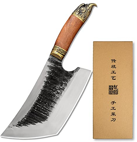 Handgemachtes geschmiedetes Metzger-Kleber-Messer Set Longquan Hacking 7CR17. Schwert Camping Outdoor Slicer messerset (Color : B cleaver)