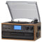ORCC 10-in-1 Moden Record Player, with Gift Card, Vinyl Turntable for 33/45/78 RPM, CD/USB/SD Play & Record, Bluetooth & Remote Control, FM/AM Radio for Music Lovers, Brown
