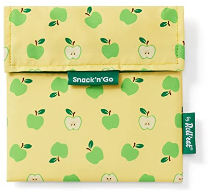 Roll'eat ® Snack'n'Go Fruits Design Pomme | Sac Snack en tissu réutilisable et lavable | Emballage sandwich | Support alimentaire écologique sans BPA