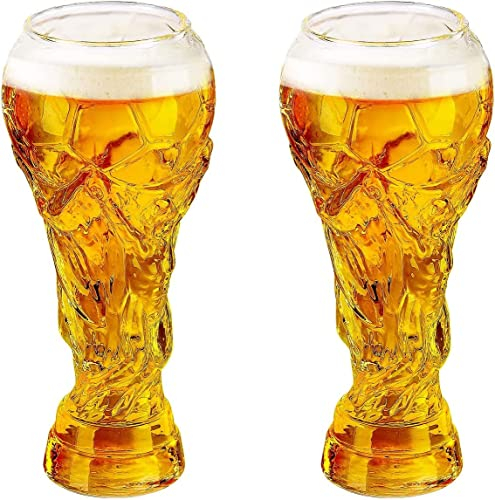EdirFtra Coupe du Monde 2022 bière 2 pièces, 450 ML bière, Verre cristallin, Articles de Bar de fête