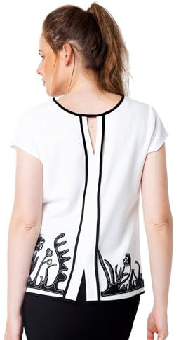 Mamatayoe Miroir T-Shirt, Blanc cassé, L Femme