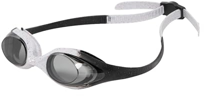 arena Spider Junior Schwimmbrille für Kinder, Schwimmbrille mit Anti-Beschlag und UV-Schutz, Selbstjustierender Nasensteg, Hypoallergene Silikondichtungen, R_SMOKE-GREY-BLACK