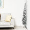 Tidyard Slim Half Christmas Tree Corner Artificial Xmas Tree Space-Saving Xmas Tree with Flocked Snow for Indoor and Outdoor Holiday Decoration 150 cm