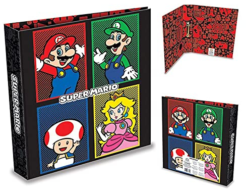 Pyramid International Super Mario Ringordner, A4, 4 Farben, offizielles Lizenzprodukt