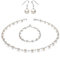 Perlenkette Collier Armband Ohrringe Schmuck-Set weiß echte Perlen Hochzeit Damen Frauen Brautschmuck