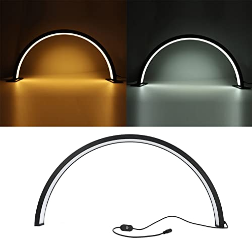 Topiky Lampada da Tavolo per Unghie a Mezzaluna Dimmerabile da 28 Pollici per Extension di Ciglia, Luce a Mezzaluna a LED da 35 W, Luce per Estetista per Tatuatori, Tecnologia delle, Black 35w