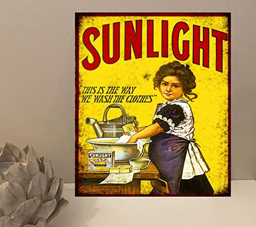 1x Sunlight Soap Vintage Rustic Metal Plaque Sign Gift Novelty (mt810) (150mm x 100mm)