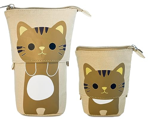 Federmäppchen Süß,Teleskopisch Mäppchen mit kleines Fächern für Mädchen Jungen Teenager Erwachsene,Federtasche Canvas für Schule Büro (Farbe 3)