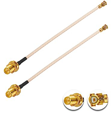 Vecys 2PCS U.F.L1 zu RP-SMA Buchse Low Loss Koaxialkabel 2 /5CM U.F.L1 RG178 Koaxial Pigtail Kabel für Wireless Router Mini PCIE Netzwerkkarten PCI Wi-Fi WAN Repeater