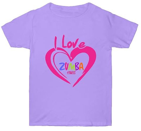 Unisex Zumba Training Wear Heart Print Rundhalsausschnitt Unisex T-Shirt Zumba Class Dance Fitness Kurzarm-Top I Love Zumba Bedrucktes T-Shirt