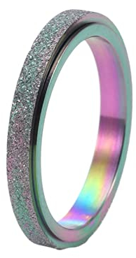 AMDXD Ringe Verlobungsringe 3MM, Edelstahl Ringe Matt, Bunt Ehering Frauen Damenring Gr.62 (19.7)