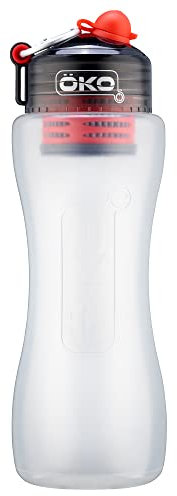 ÖKO - Bouteille d'eau avancée avec filtre dérivé de la technologie de la NASA, bouteille d'eau filtrée pour voyage/extérieur et maison, bouteille filtrante pour contaminants nocifs (1 L, charcol)