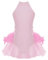 inhzoy Abito da Pattinaggio Artistica Strass Tutu Vestito Danza Classica Ballerina Body da Ginnastica Ritmica Abito da Ballo Latino Balletto Costume da Danza Moderna Jazz Rosa 11-12 anni