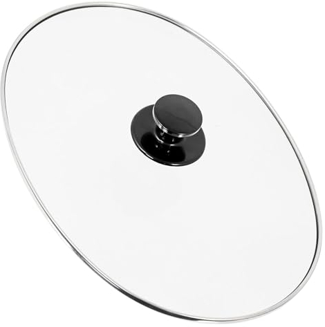 SPARES2GO Large Oval Glass Lid & Knob Handle compatible with Russell Hobbs Slow Cookers (250mm x 330mm)