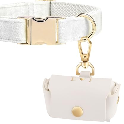 Godchoices Benutzerdefinierte erste Ehering-Trägertasche für Hundehalsband, Personalisierte Hunde-Ehering-Kissenbox für Haustiere, Leder-Ehering-Halter-Beutel, Paar-Ring-Aufbewahrungsbox