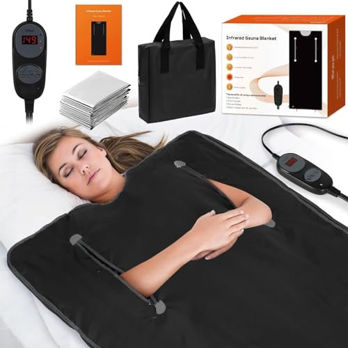 Sauna Blanket for Detoxification, Far Infrared Sauna Blanket, Portable Sauna for Home, 113-176℉, 30-60 Minutes Timer, 6 ft x 2.62 ft