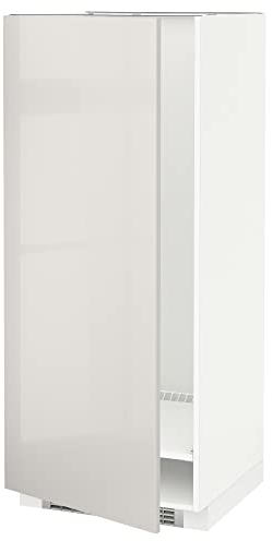 Generisch METOD Hochschrank für Kühl-/Gefrierschrank, 60x60x140 cm, Weiß/Ringhult Hellgrau