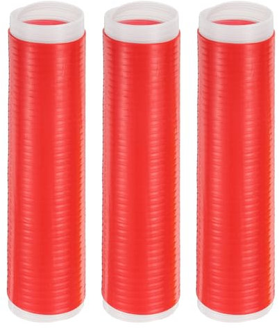 sourcing map 3 Pcs Silicone Pan Handle Sleeve, Heat Resistant Potholder Pot Holders Cover Sleeve for Frying Pan Handle Spatulas, Red (L)