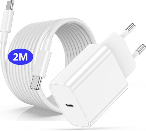 iPhone 17 16 15 Ladekabel und Ladegerät, 20W USB C Schnellladegerät mit Typ C Schnellladekabel 2M, USB C Kabel mit Adapter Stecker für Apple iPhone 17 Pro Max/17 Air/16e/16 Plus/15/MacBook/iPad Mini