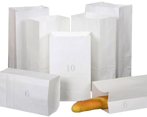 22 Stück Papiertüten Weiß Klein, 9x18x5.5cm Butterbrottüten Brottüten Papier Geschenktüten Kraftpapiertüten, Plätzchentüten,DIY Adventskalender Süßigkeiten Beutel Mitgebsel Tüten für Weihnachten