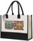 SGZLZBWK San Francisco Canvas-Tasche für Damen, wiederverwendbare Einkaufstasche, Campingtasche, Wochenend-Tragetasche, beige, Einheitsgröße