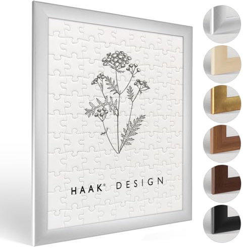 Haak Puzzlerahmen Klassik Alu geschliffen (Dekor) 75,5 X 98,5 cm (ca. 2000 Teile) Bilderrahmen Rahmen für Puzzle
