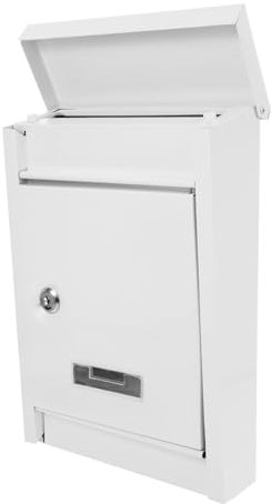 Veemoon Metal Spendenbox Mit Schloss Wasserdichter Wandbriefkasten Für Büro Garten Oder Charity Design Weiß Für Geld Und Wahlurnen-sammlungen