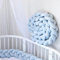 Bettschlange Geflochten, Baby, Babybett Umrandungen, Kantenschutz Bettumrandung Knotenkissen, Seitenschläferkissen, Baumwolle Schlafkissen Kissen,Blau,400cm
