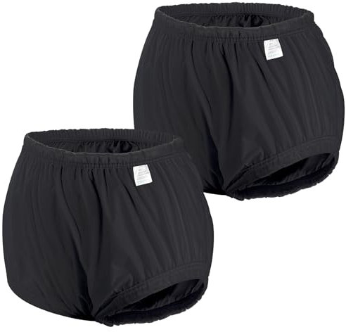 Carer 2 Stück Inkontinenz-Auslaufsichere Unterwäsche für Erwachsene Plastik-Windelhülle Waschbare Wiederverwendbare Wasserdichte Inkontinenzunterwäsche Unisex Schwarz Größe 3XL