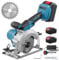 18V Li-Ion 125mm Cordless Brushless Circular Saw - Includes Multi-Material Blade, Adjustable Cutting Angle and Depth, Guide and 2 Battery Included