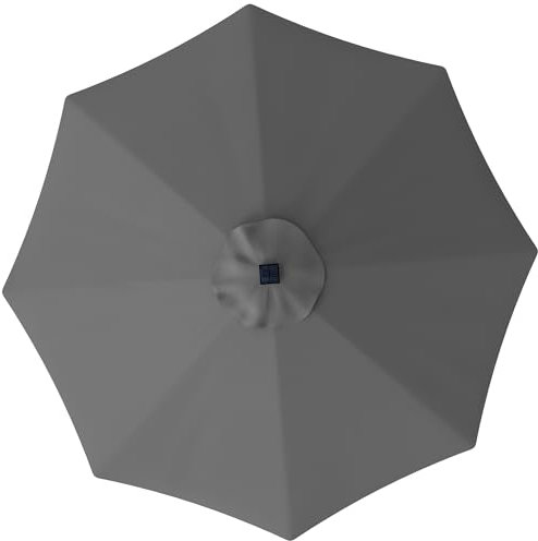 Outsunny 3 m Replacement Parasol Canopy with Top Vent, UPF 50+ Garden Parasol Replacement Canopy, 8 Rib Parasol Cover Replacement Fits Various Frames, Grey
