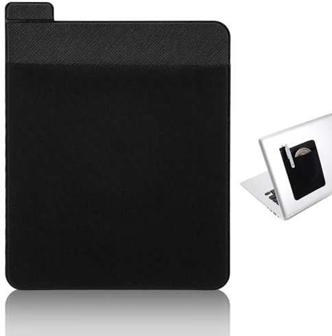Sorcristy Mouse Holder for Laptop, Pocket Adhesive Pouch for Laptop Compatible with External 2.5 Hdd, Ssd, Magic Mouse, USB Cable and More(Black, 5.5× 4.5 Inches)