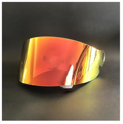 Motorrad Helmvisier, Glamster CPB-1V Helmvisier Motorradlinse Retro-Helmvisierlinse Helmzubehör for SHOEI Glamster(Gold)(Gold Red)