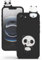 SEHEYA Panda Hülle für iPhone 16e 6,1 Zoll 2025 Silikon Schwarz Matt 3D Tiere Karikatur Anime Motiv Aesthetic TPU Bumper Handyhülle Weiche Stoßfest Cover
